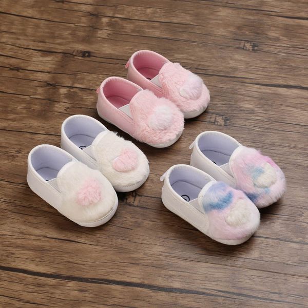 

baby first walkers shoes toddler girls footwear spring autumn moccasins soft fur princess newborn booties b7360