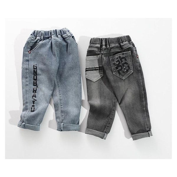 

jeans 2021 boys girl hole pants excellent quality cotton casual children clothing trousers baby toddler comfortable kids clothes, Blue