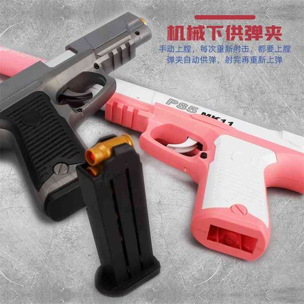 

glock pistol shell throwing soft bullet gunner can fire eva boy chicken eating toy gun model mk11