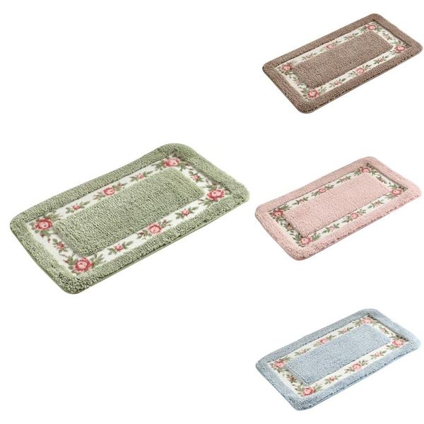 

bath mats pastoral style mat bathroom kitchen carpets anti-slip doormat shower room toilet rugs floor area decor pad