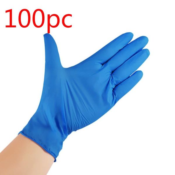 

100pcs disposable gloves latex nitrile rubber black blue kitchen dishwashing work garden left and right hand