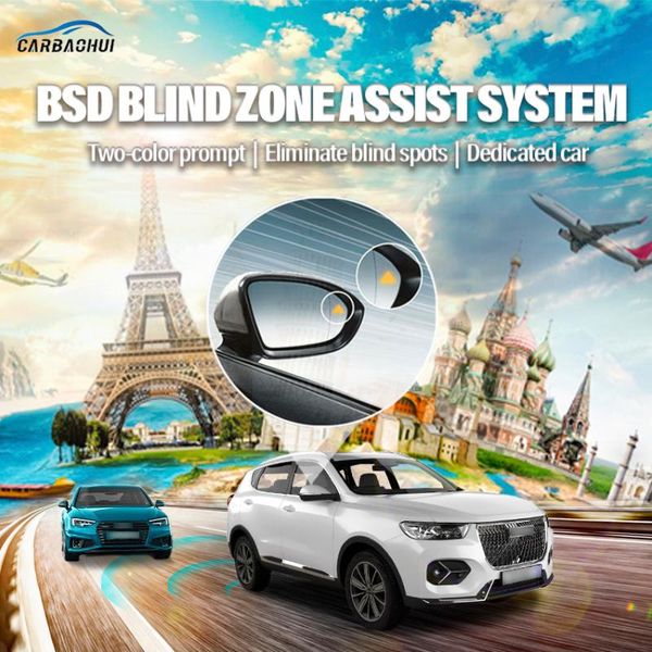 

car rear view cameras& parking sensors bsd bsm bsa blind area spot warning drive mirror radar microwave detection system for haval h6 2013-2