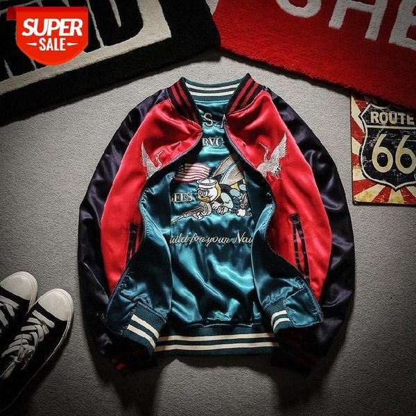 

bee embroidery double-sided wear aviator jacket harajuku style lovers ulzzang female baseball uniforms for men and women #sl0q, Black;brown