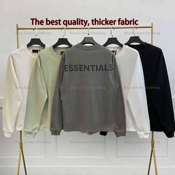 

men's t-shirts essentials los angeles solid color long sleeve tee women men cotton base t-shirt hiphop oversized t shirt dcpb, White;black