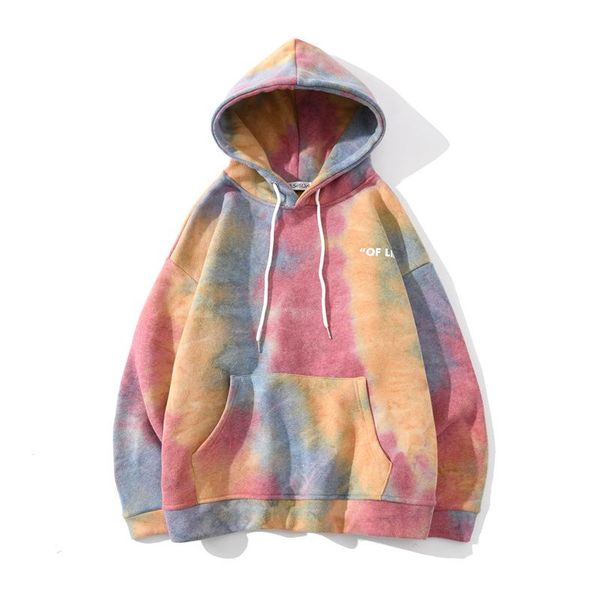 

fashion hooded fleece sweater autumn hip hop loose couple tie-dye camouflage coat ins men's&women's men's hoodies & sweatshi, Black