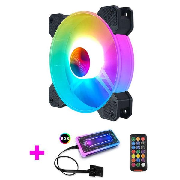 

12cm deskpc computer case cooling fan with led lights color changing rgb chassis controller remote control lappads