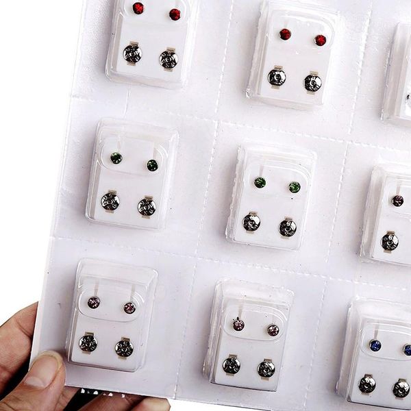 

stud fashion 24pcs/set piercing tool kit ear earing for ll@17, Golden;silver