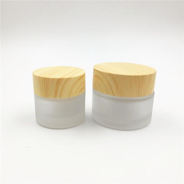 

storage bottles & jars 12pcs 10ml 15ml frosted glass cream jar with bamboo lids