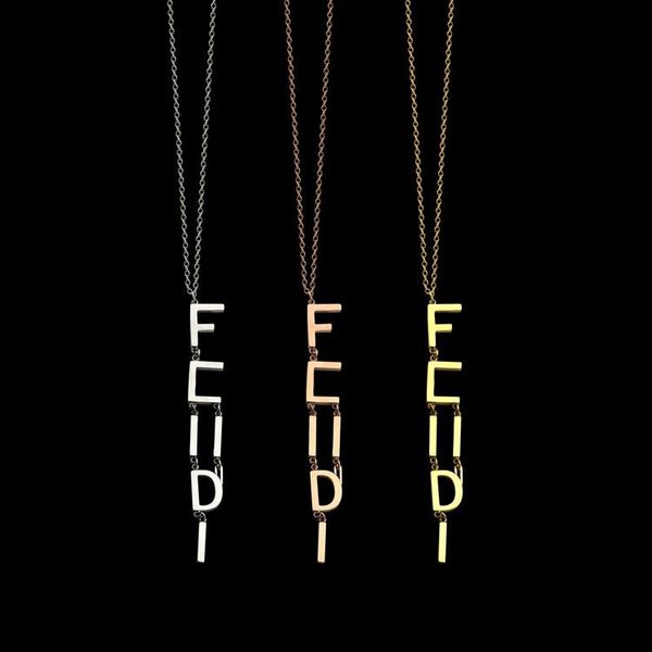 

chains jewelry wholesale simple f letter necklace lovers foreign trade long, Silver