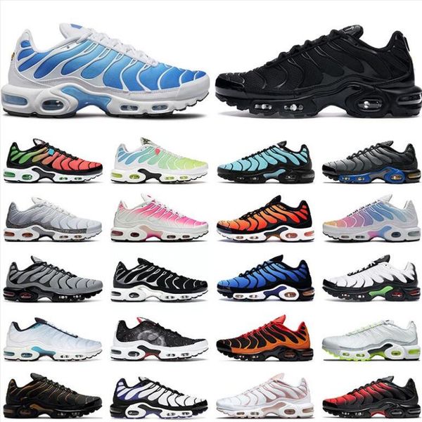 

2022 tn plus men women running shoes triple black cordura white wolf grey aqua silver hyper blue sky worldwide crater nerf mens trainers out
