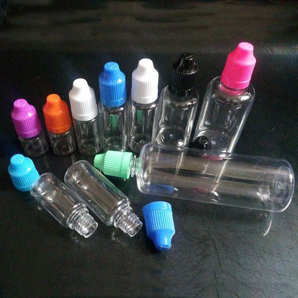 

1000pcs empty needle bottle 3ml 5ml 10ml 15ml 20ml 30ml 50ml 100ml pet plastic dropper bottles childproof caps for e cig liquid packing