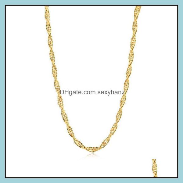 

necklaces & pendants chains 24k solid gold jewelry 2.5mm rope chain necklace for woman drop delivery 2021 ji7nj, Silver