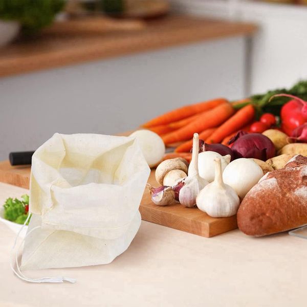 

storage bags 20 pieces large muslin cotton drawstring tea brew 8 x 12 inches