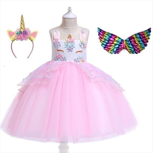 

unicorn girl summer for baby dress girls clothing kids wedding birthday party princess costume children tutu dresses, Red;yellow