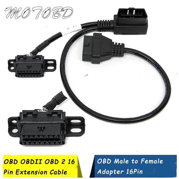 

diagnostic tools 2021 extent obd2 16pin obd obdii 1 in 2 extension cord cable adapter splitter connector y