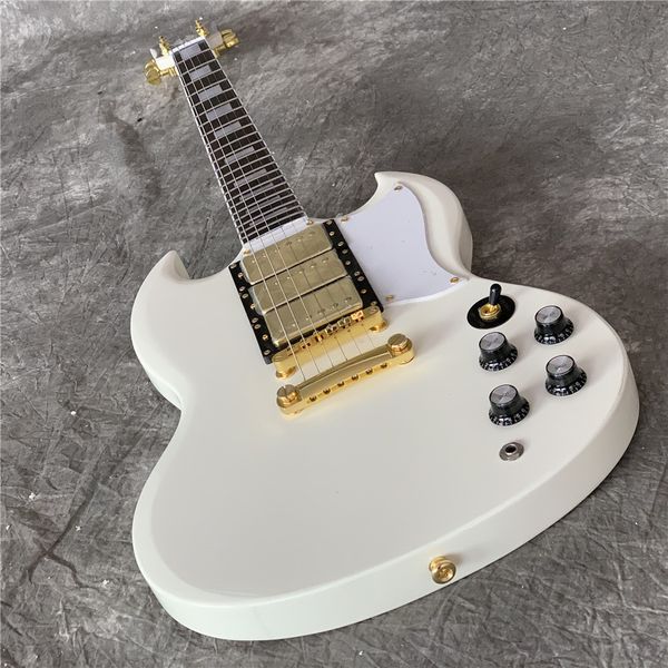 

sg g400 electric guitar cream yellow color golden hardware three pickups mahogany guitar body