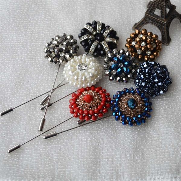 

classic accessories men's suit long button shaped brooch, Gray