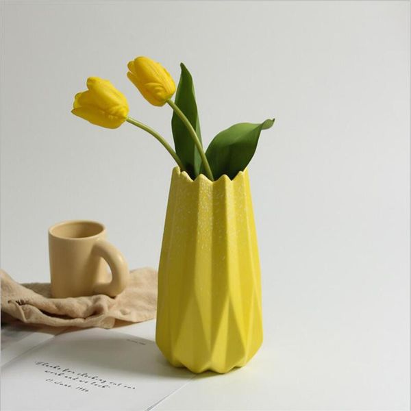 

modern minimalist geometric vase ceramic ins wind soft dry flower hydroponic decoration table porch net red device vases