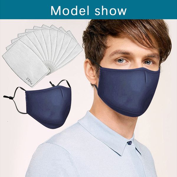 

mask blue dustproof mask fashion washable fabric mask with filters pm2.5 protec face fasemask breathable decoration