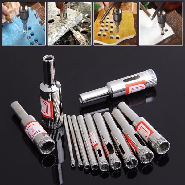 

diamond coated core saw gat drill glass marble tiles 3-14 mm 11 stks/set