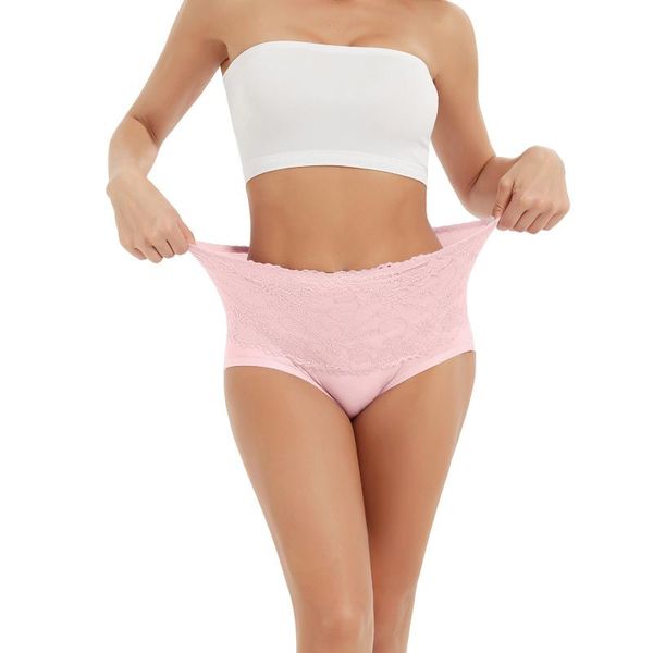 

women's panties women cotton solid high-rise underpants abdomen pants waist hips large size female underwear comfortable briefs, Black;pink