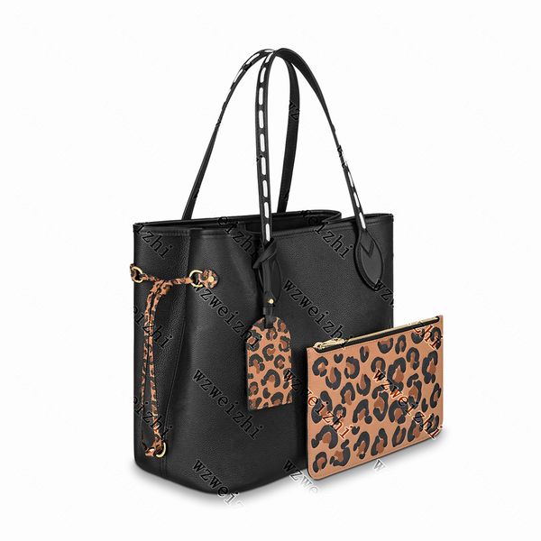 

totes handbag women's bags handbags tote wallet brown flower leopard leather shopping shoulder bags fashion clutch purse hand bag 31cm
