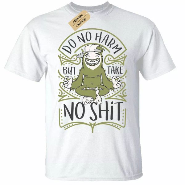

do no daÃ±a camiseta hombre pero take no budista meditaciÃ³n divertido, White;black