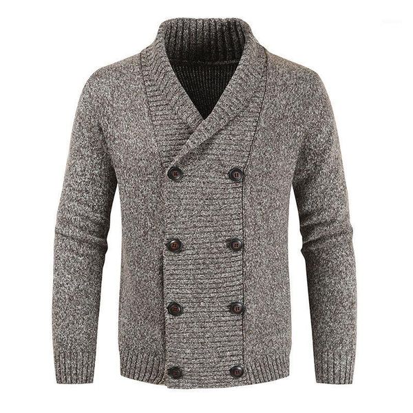 

men's sweaters 2021 winter wool cardigan sweater double breasted cashmere v neck men large size long pull homme clothing, White;black