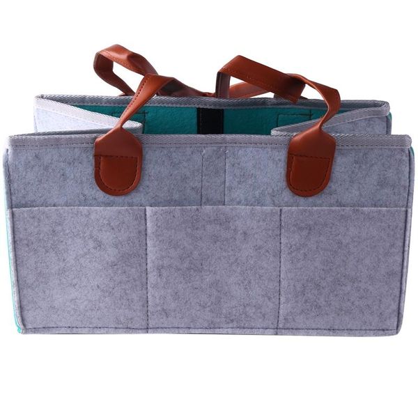 

diaper bags baby caddy organizer portable nursery storage bin for changing table large car travel organizer,gray+blue