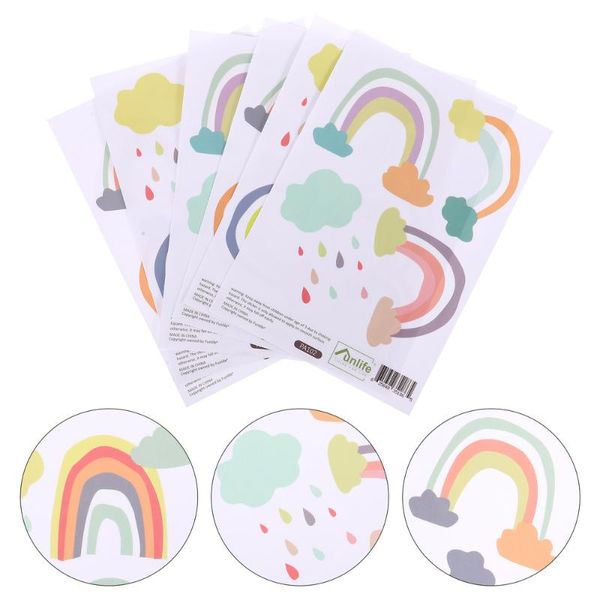 

set cartoon rainbow design sticker classroom wall decal removable stickers