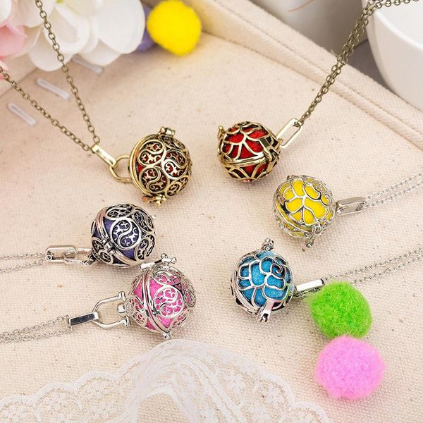 

chains women antique diffuser pendant necklace elegant neck chain costume jewelry charming perfume aroma, Silver
