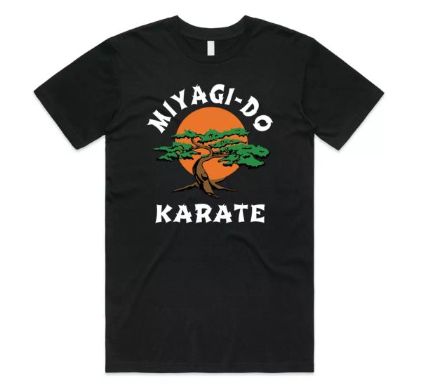 

miyagi - do karate t-shirt tee funny kid film kung fu martial arts gift retro, White;black