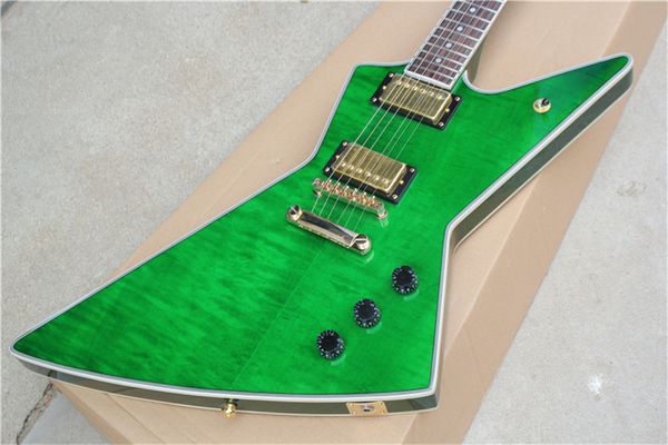 

green color unique explorer electric guitars