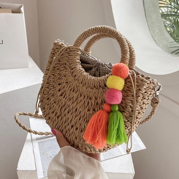 

evening bags summer designer ladies bucket straw shoulder bag handbag large capacity beach casual crosssbody female saddle ins