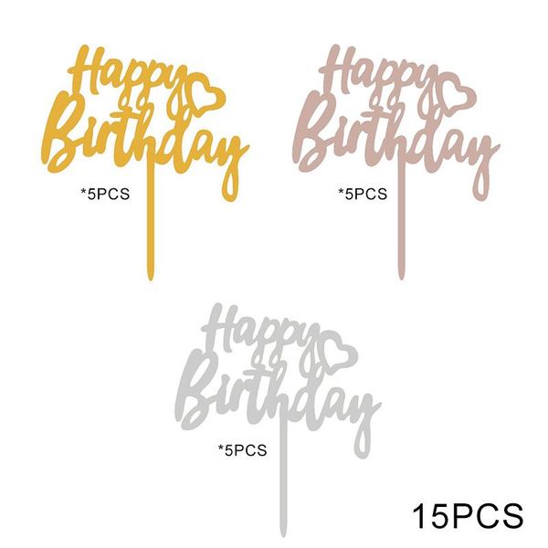 

15/10pcs birthday cake ers happy er picks decoration for party supplies yu-home other festive &