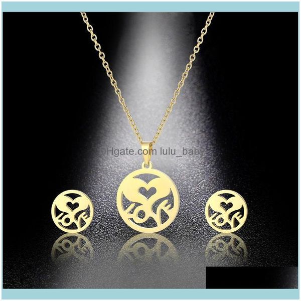 

pendant & pendants jewelrypendant necklaces hollow round stainless steel letter love initial word heart chain necklace set women mother wedd, Silver