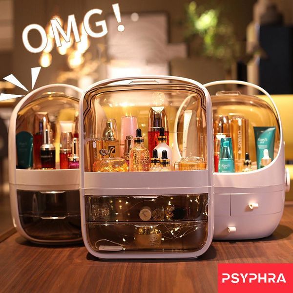 

storage boxes & bins cosmetic box deskdust-proof home dressing table skin care product simple style 26x18x36cm