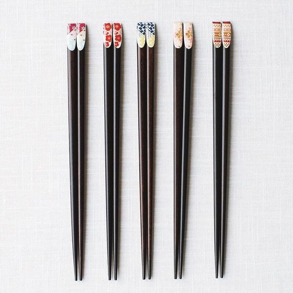 

pairs japanese wood chopstick non-slip family korean el gift sushi noodles pickle high temperature household chopsticks