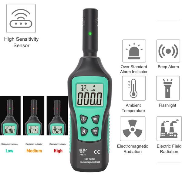 

smart home sensor fuyi radiation dosimeter emf meter electromagnetic detector household handheld wave geiger counter