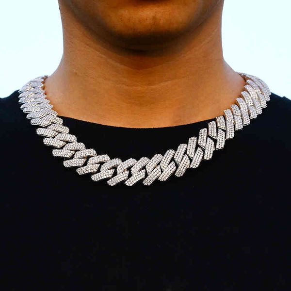 

20mm copper material miami cuban link chain bling charm necklace for men's chains hip hop jewelry rapper x0509, Black