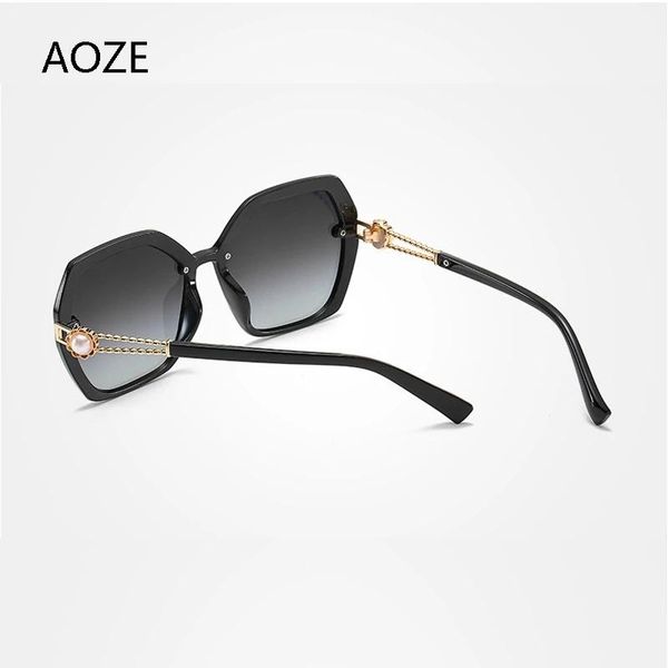 

sunglasses aoze 2021 square polarized big frame pearl retro, White;black