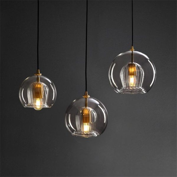 

pendant lamps head of the nordic bunk glass lights restaurant bar modern luxury all-copper bedroom living room hanging fixtures