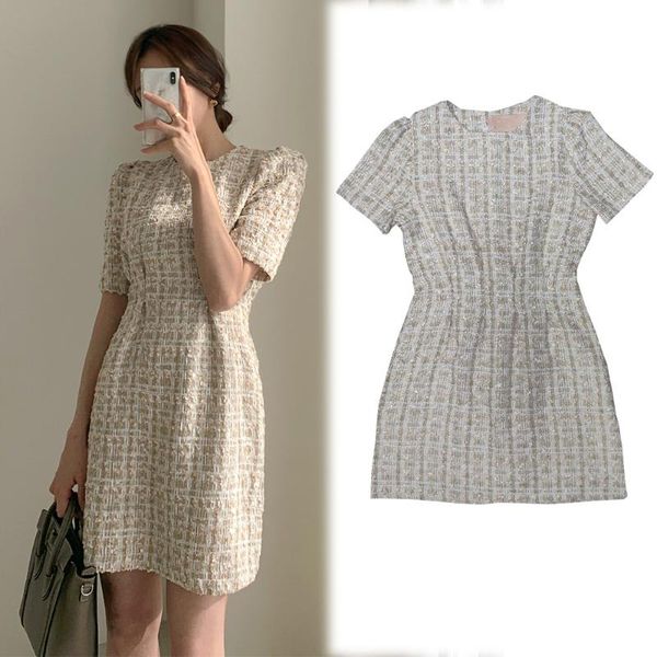 

a-line skirt dress retro waist tight show slim casual dresses, Black;gray