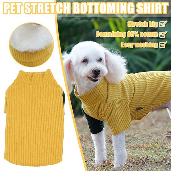 

spring autumn cotton pet vest elastic soft t-shirt four seasons dog cat lightweight breathable fashion yellow x8 apparel