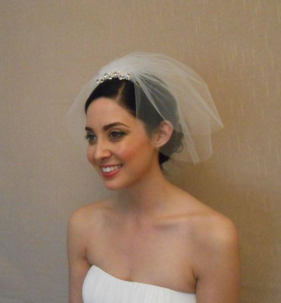 

bridal veils birdcage veil and bride rhinestone veil, blusher veil,short, Black