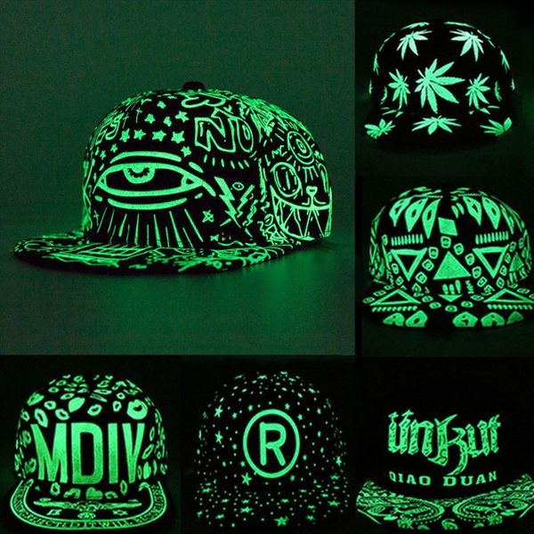 

fashion fluorescence baseball cap women men snapback caps luminous gorras sport casquette hip hop hat drop, Blue;gray