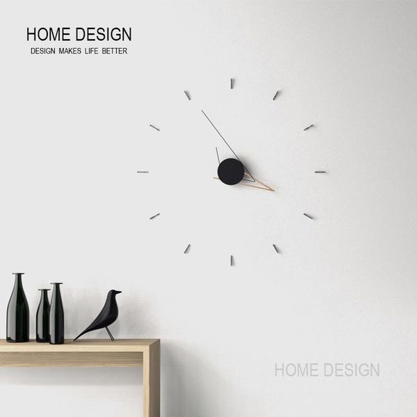

wall clocks nordic silent metal clock modern design small minimalist creative living room orologio parete home watch jj60wc