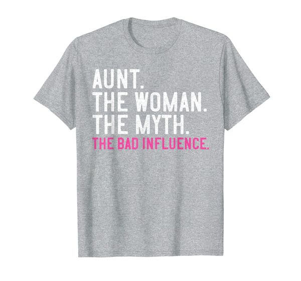 

aunt the woman the myth the bad influence vintage women t-shirt, White;black