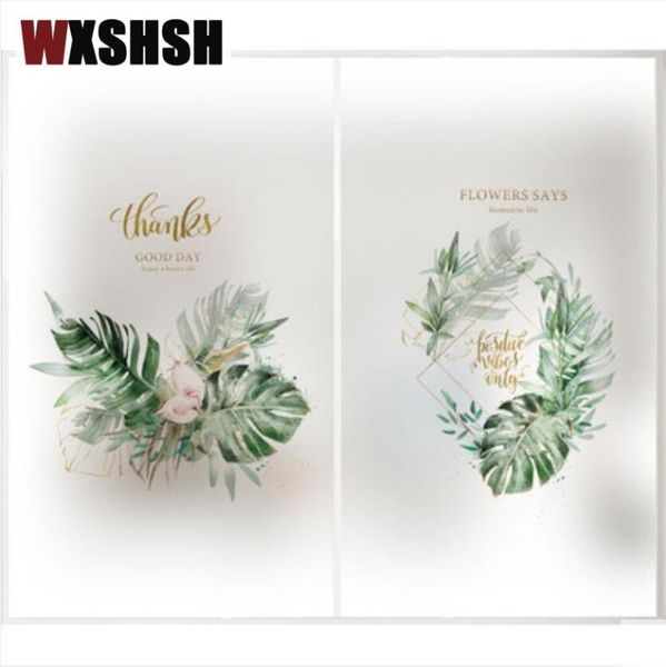

window stickers custom size electrostatic glass film pvc tropical plants water-proof oil-proof private sticker for home office restaurant