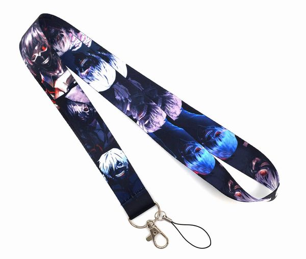 Japonês Anime Tokyo Ghoul Lanyard para sacos de carteira Keychain Cartão de identificação Capa de cartão PASS Mobile Badge Holder Keyring Pescoço Cintas Acessórios